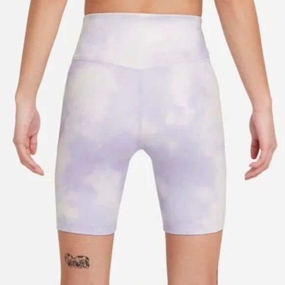 Nike Women’s One Icon Clash 7" Short Mid Rise Purple White NWT Size Small - Picture 2 of 5
